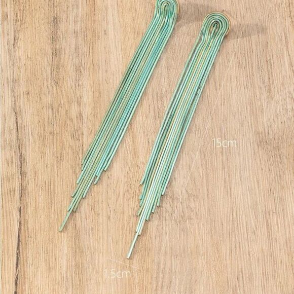 Metal Tassel Drop Earrings - Picture 5 of 10